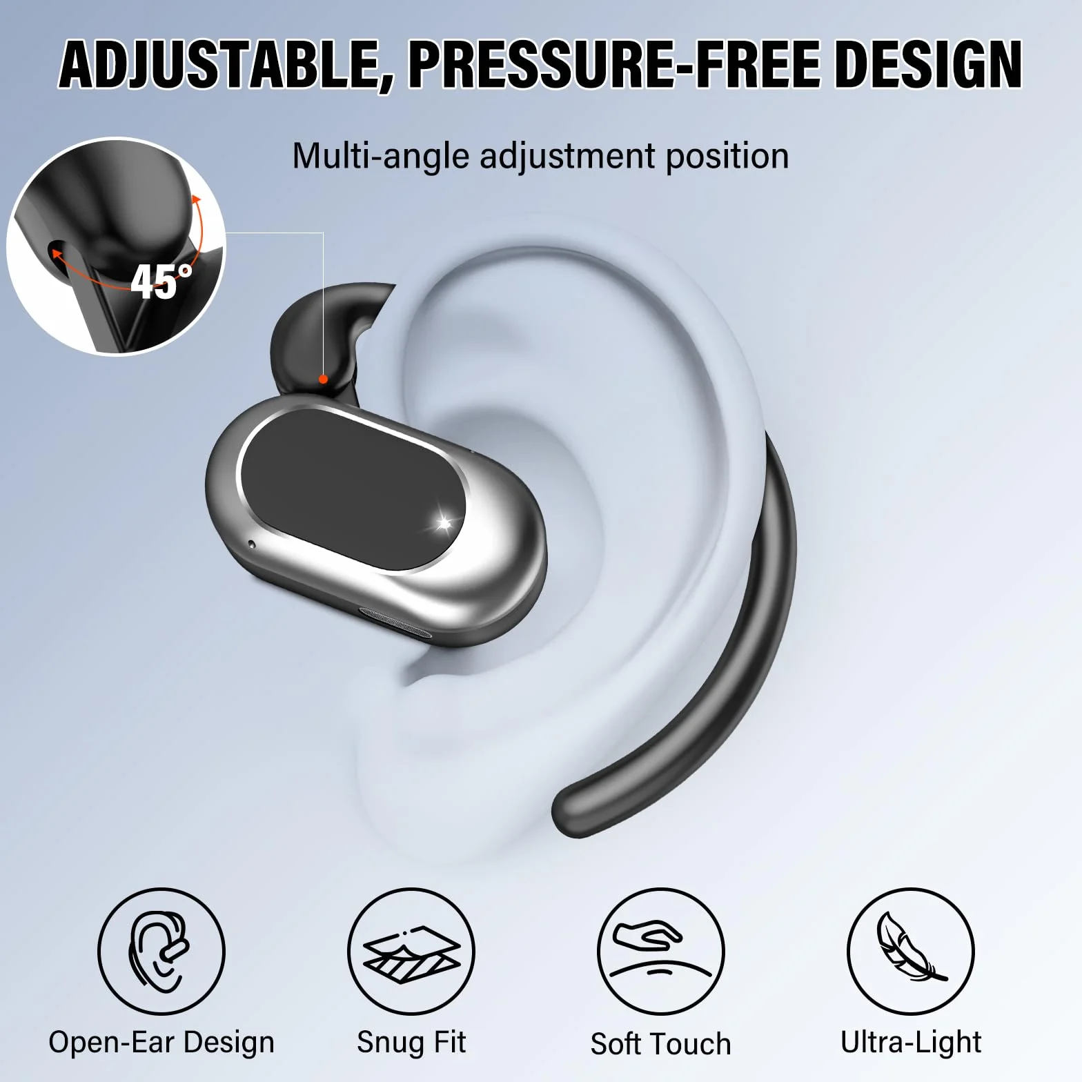 STECEi Écouteur Traducteur Instantané Bluetooth 5.4 sans Fil 164 Langues 40 Heure 3 en 1 AI Traduction Vocale Noir Profond