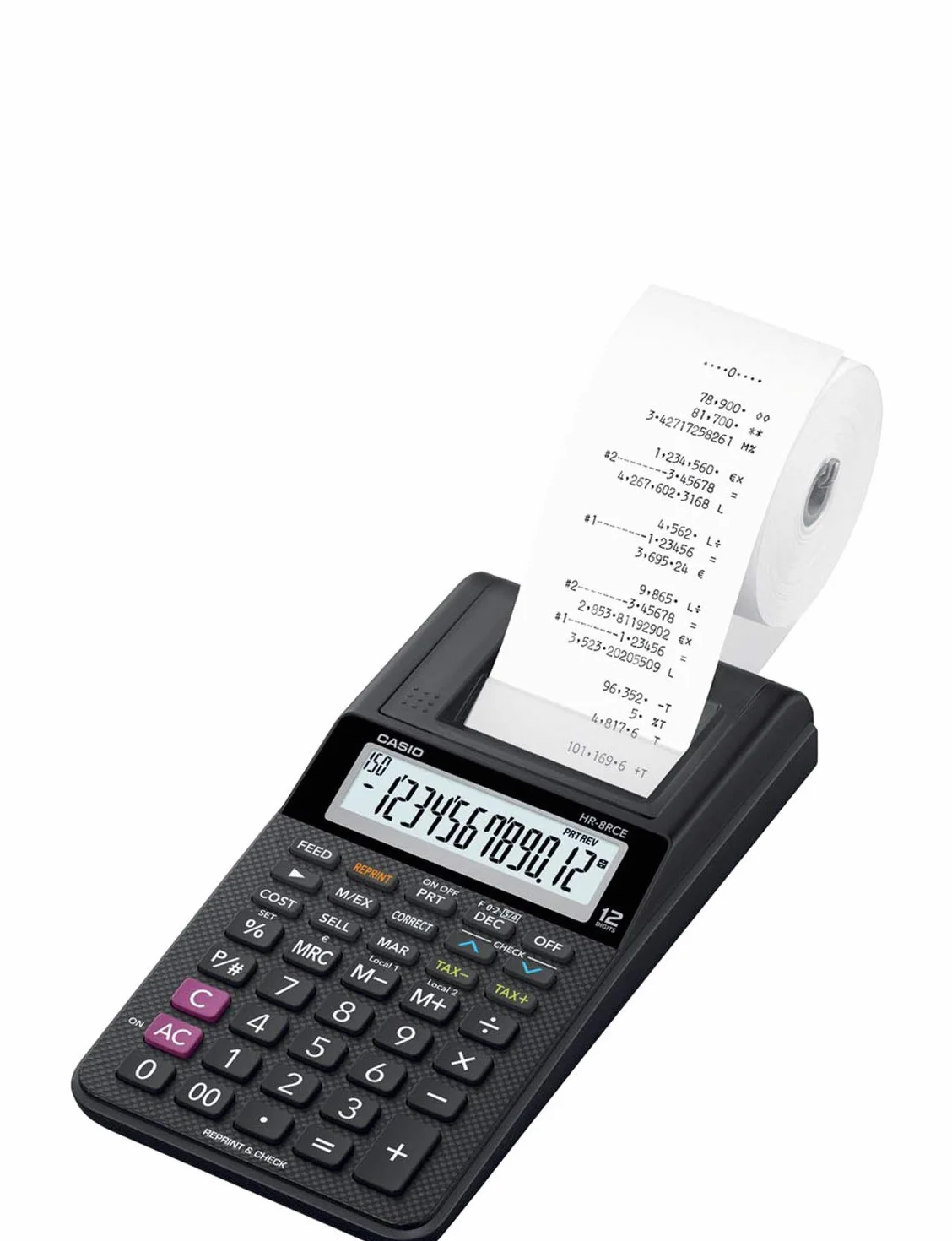 Casio HR8RCE Calculatrice Imprimante Semi Professionnelle Noir