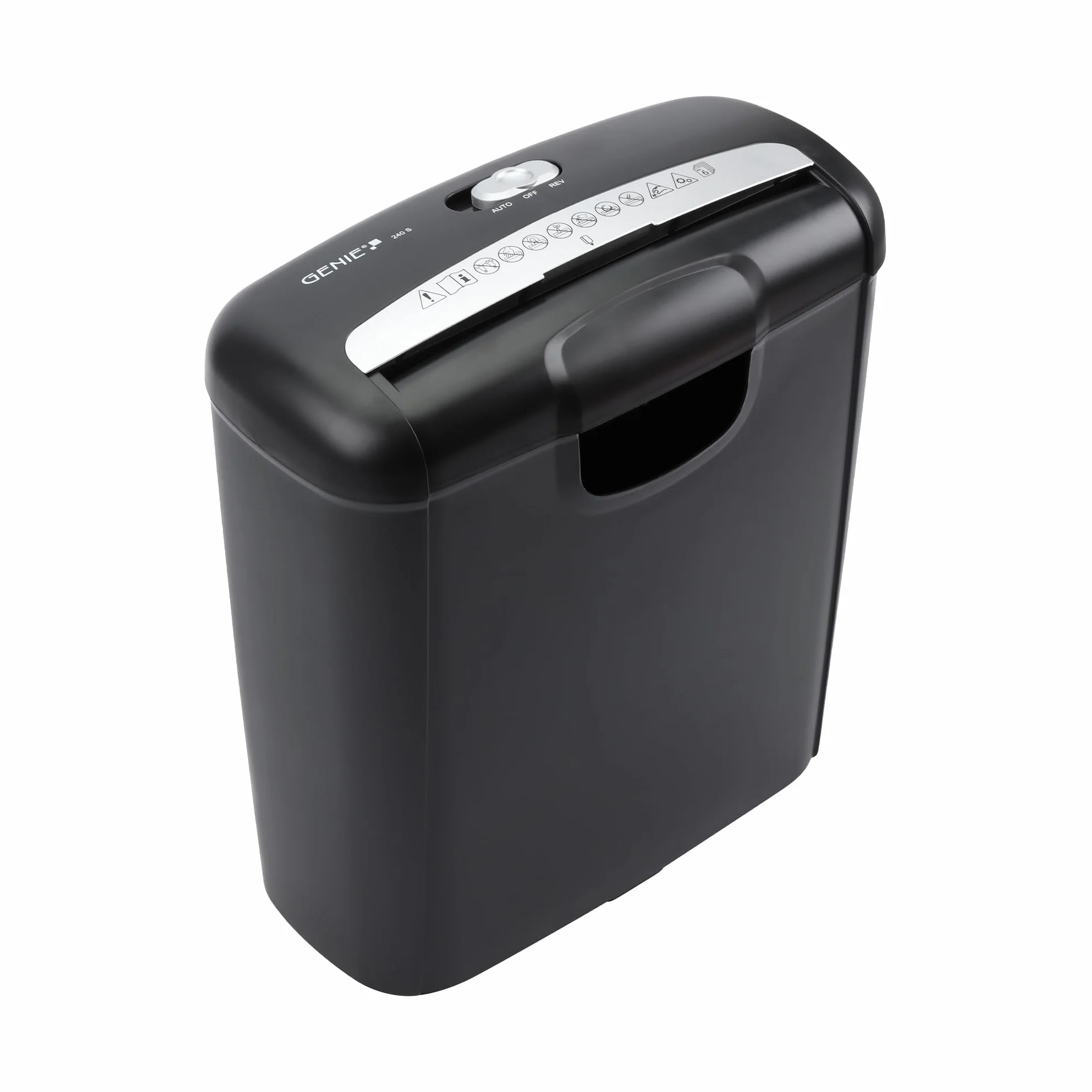 Genie Destructeur de documents 240 S, coupe en bandes P-2, jusqu'à 6 feuilles, Noir